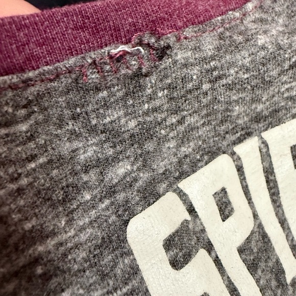 Gray and Red Raglan 3/4 Sleeve Tie Front Jersey - Picture 5 of 7